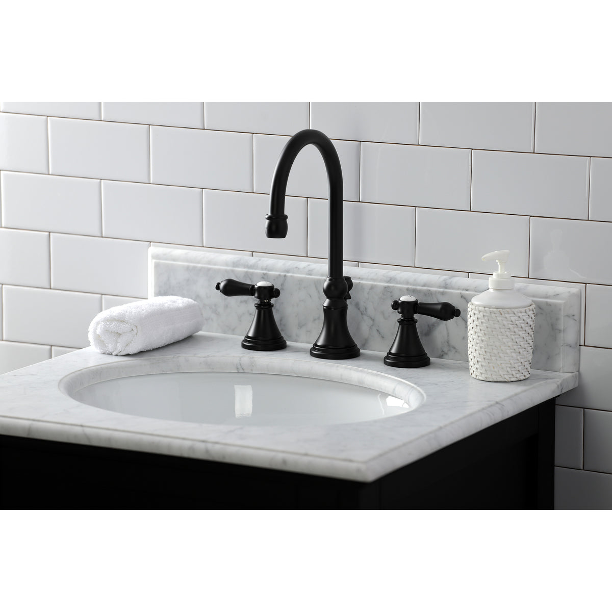 Kingston Brass KS2981BAL Heirloom Widespread Bathroom Faucet with Brass Pop-Up