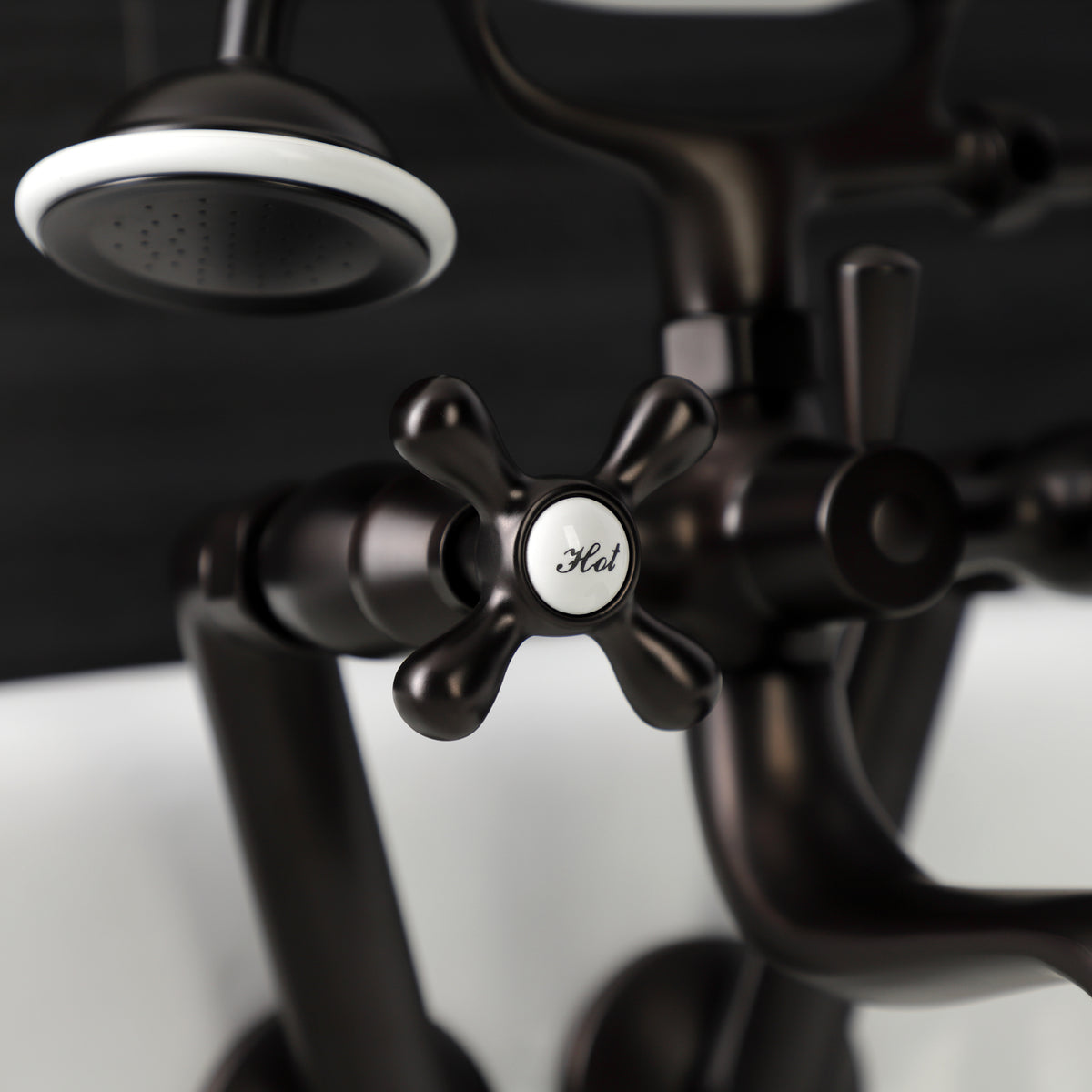 Kingston Wall Mount Clawfoot Tub Faucet with Hand Shower