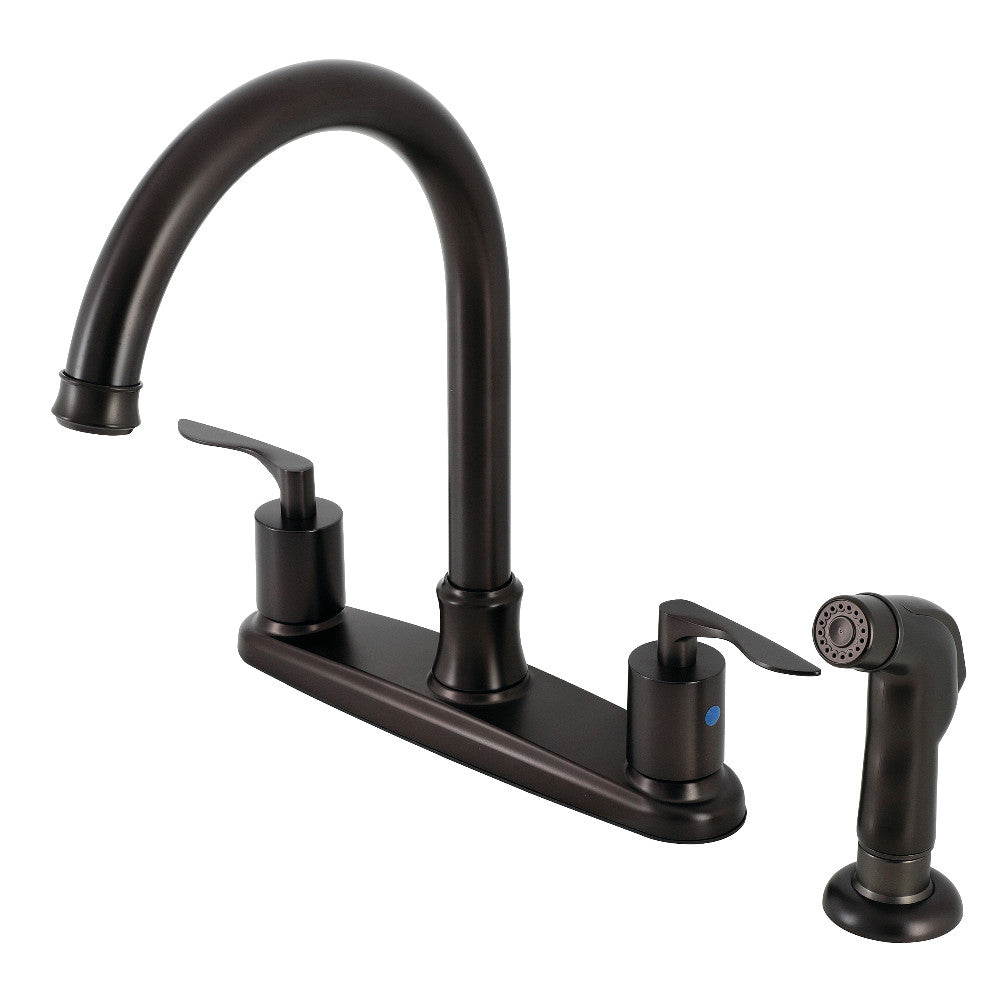 Kingston Brass FB7798SVLSP Serena Centerset Kitchen Faucet with Plastic Sprayer