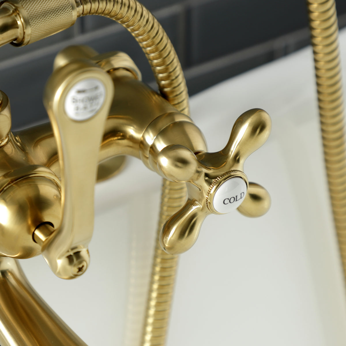 Aqua Vintage 7-Inch Tub Faucet with Hand Shower