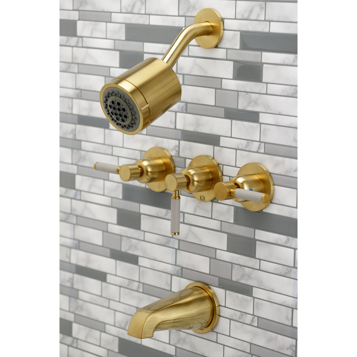Kaiser Three-Handle Tub and Shower Faucet