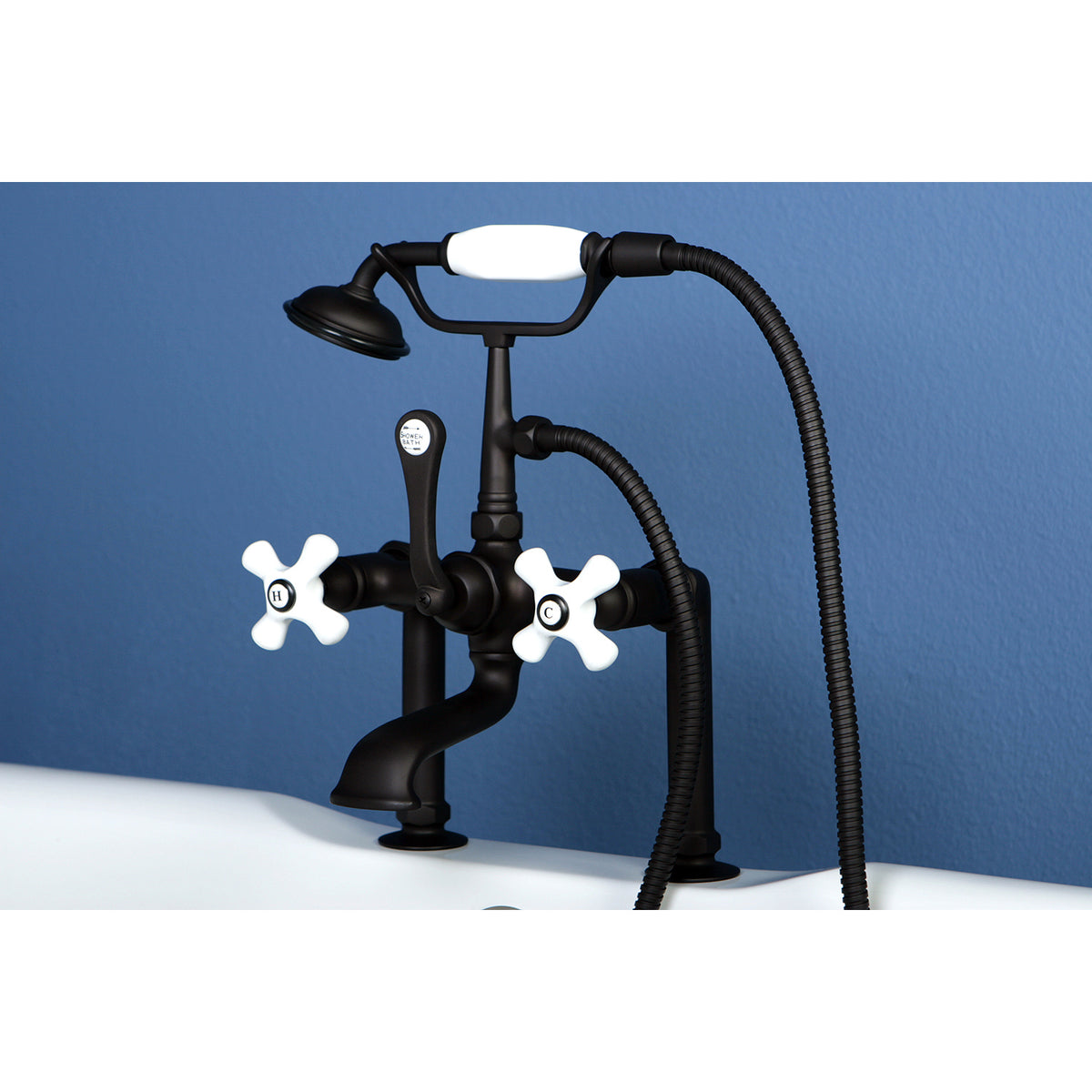 Vintage 7-Inch Deck Mount Clawfoot Tub Faucet with Hand Shower