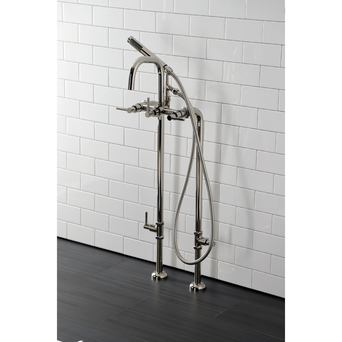 Aqua VintageL Concord Freestanding Tub Faucet with Supply Line, Stop Valve