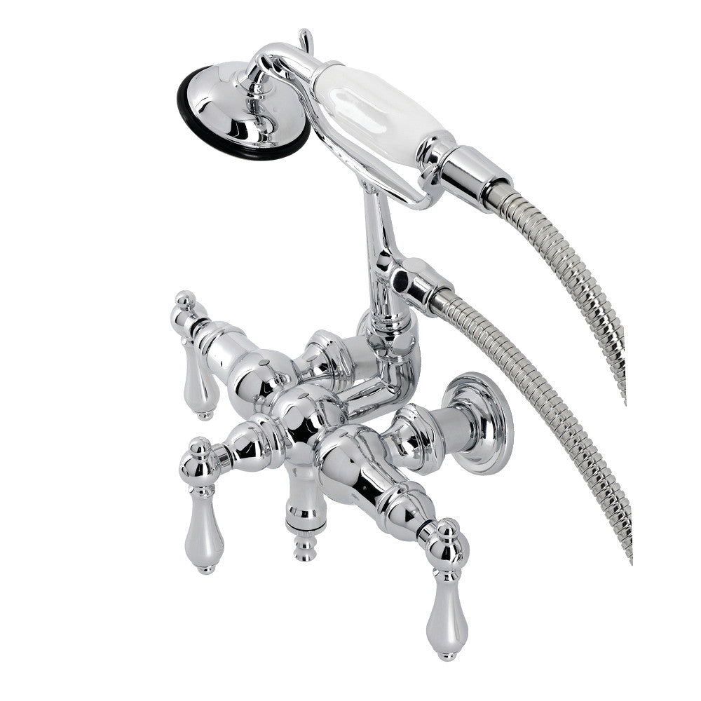 Vintage 3-3/8" Tub Wall Mount Clawfoot Tub Faucet with Hand Shower