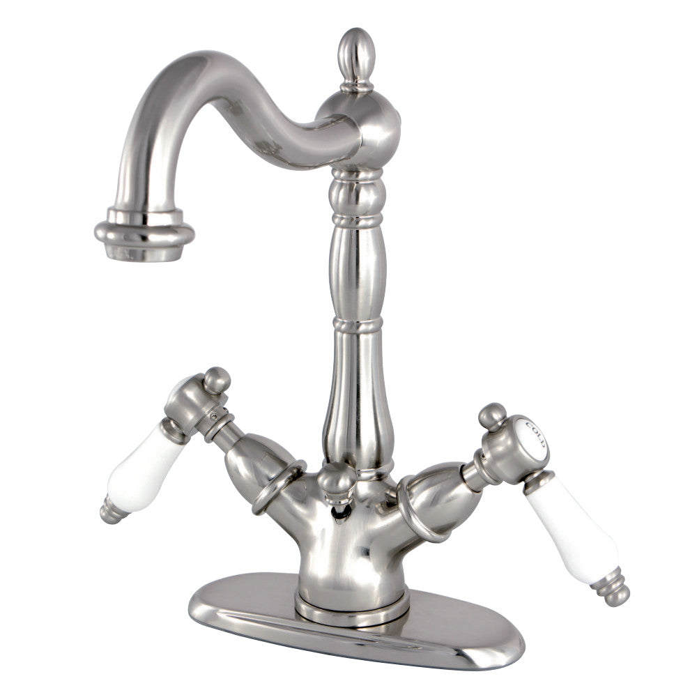 Kingston Brass KS1431BPL Bel-Air Two-Handle Bathroom Faucet with Brass Pop-Up and Cover Plate
