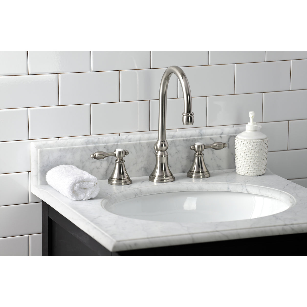 Kingston Brass KS2981TAL Tudor Widespread Bathroom Faucet with Brass Pop-Up