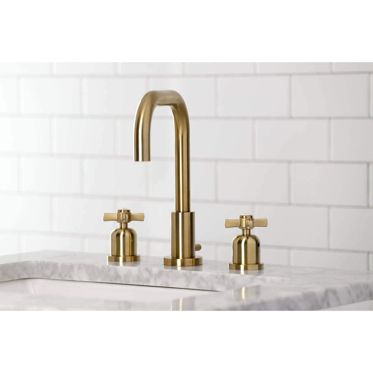 Kingston Brass FSC8931ZX Millennium Widespread Bathroom Faucet with Brass Pop-Up