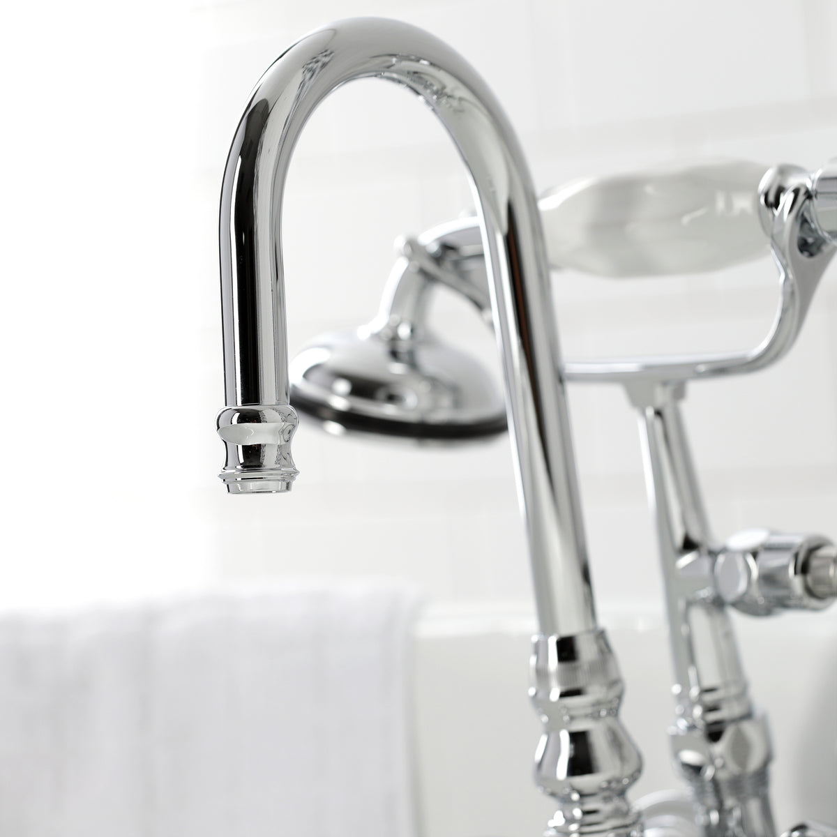 Vintage 3-3/8" Tub Wall Mount Clawfoot Tub Faucet with Hand Shower