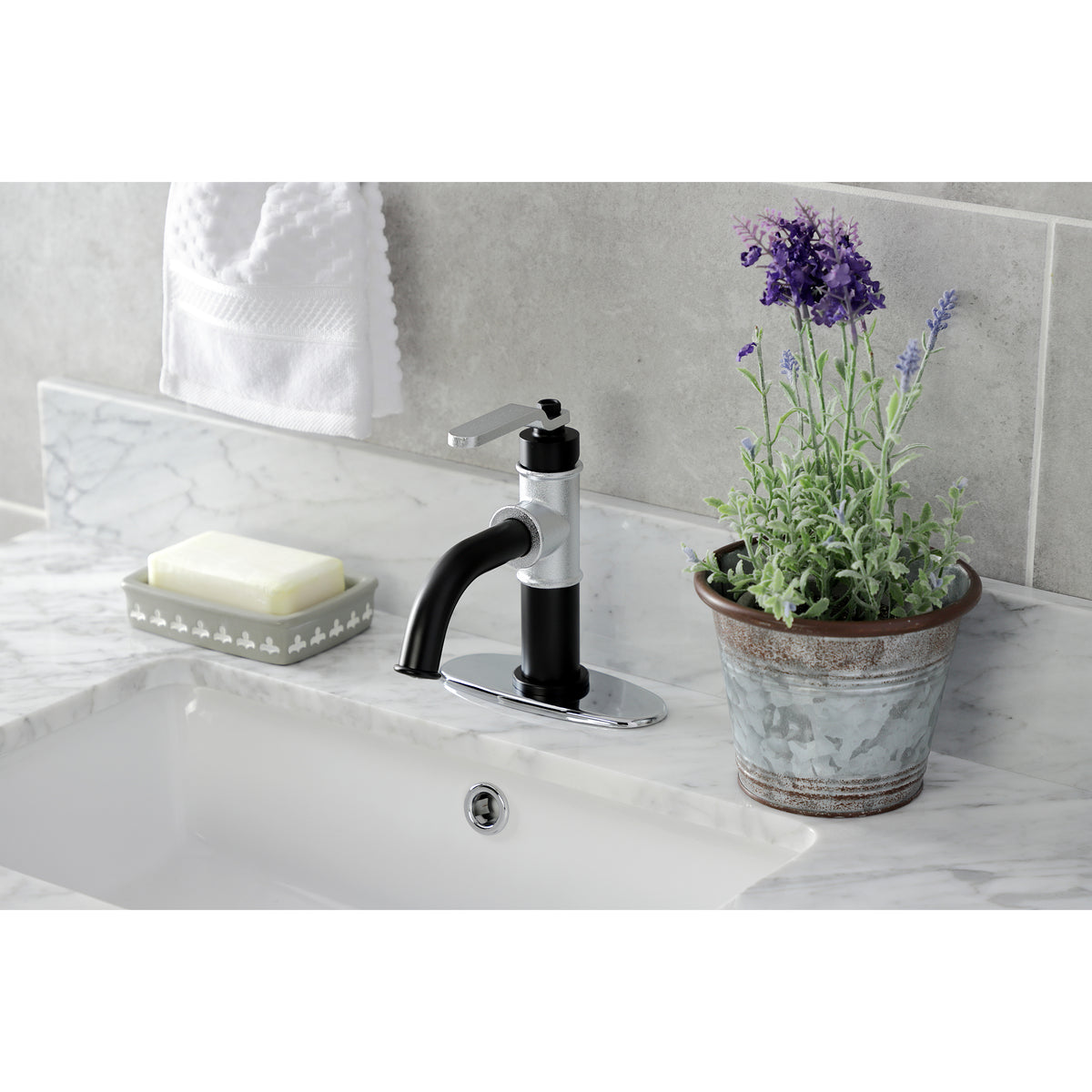 Kingston Brass KSD2828KL Whitaker Single-Handle Bathroom Faucet with Push Pop-Up