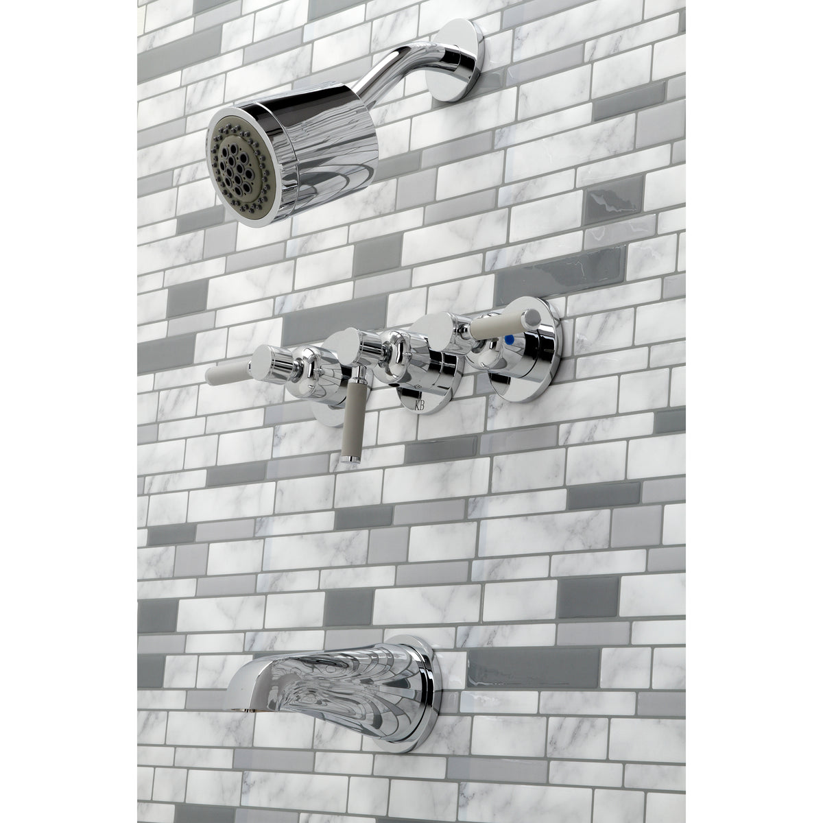 Kaiser Three-Handle Tub and Shower Faucet