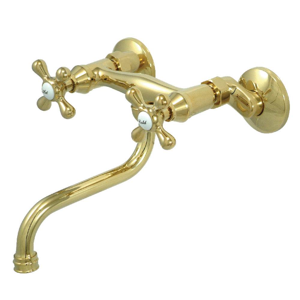 Kingston Brass KS216PN Kingston Two Handle Wall Mount Bathroom Faucet