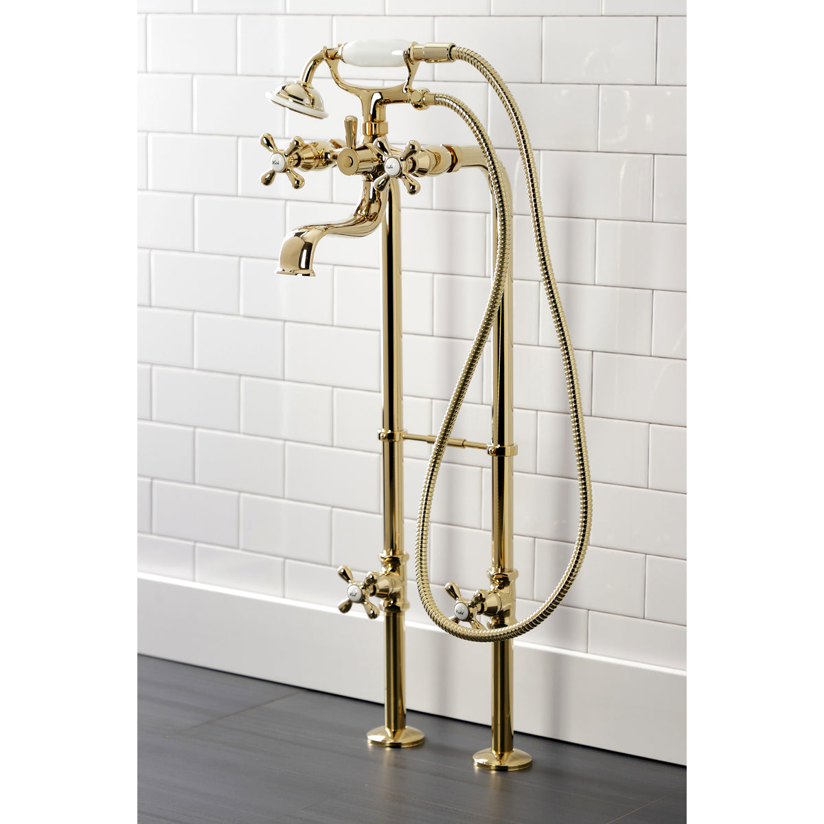 Kingston Freestanding Clawfoot Tub Faucet Package with Supply Line