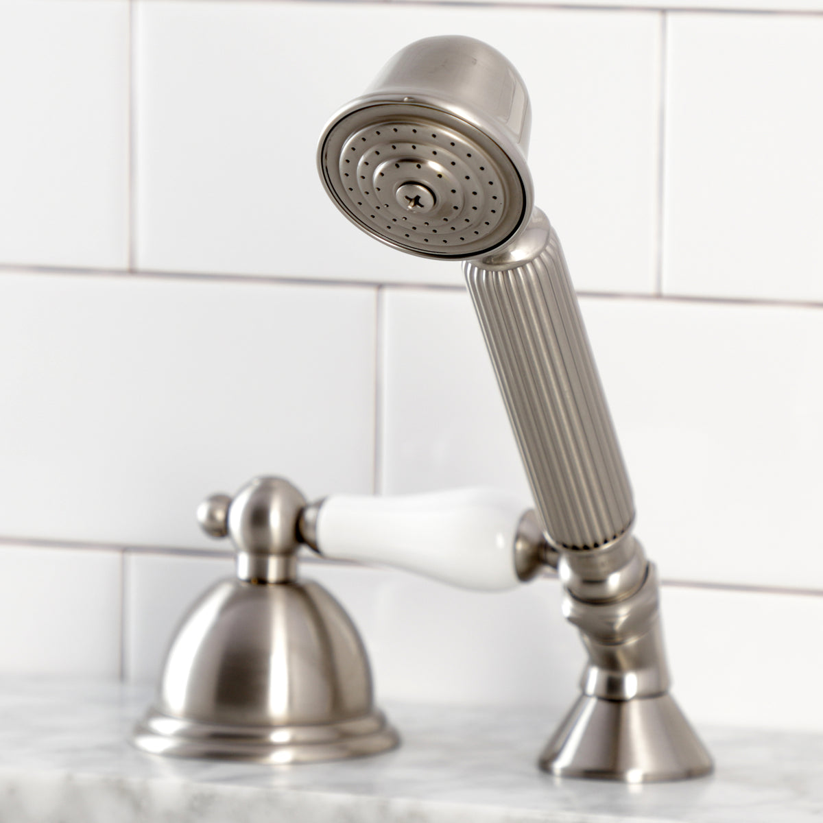 Kingston Brass Deck Mount Hand Shower with Diverter for Roman Tub Faucet