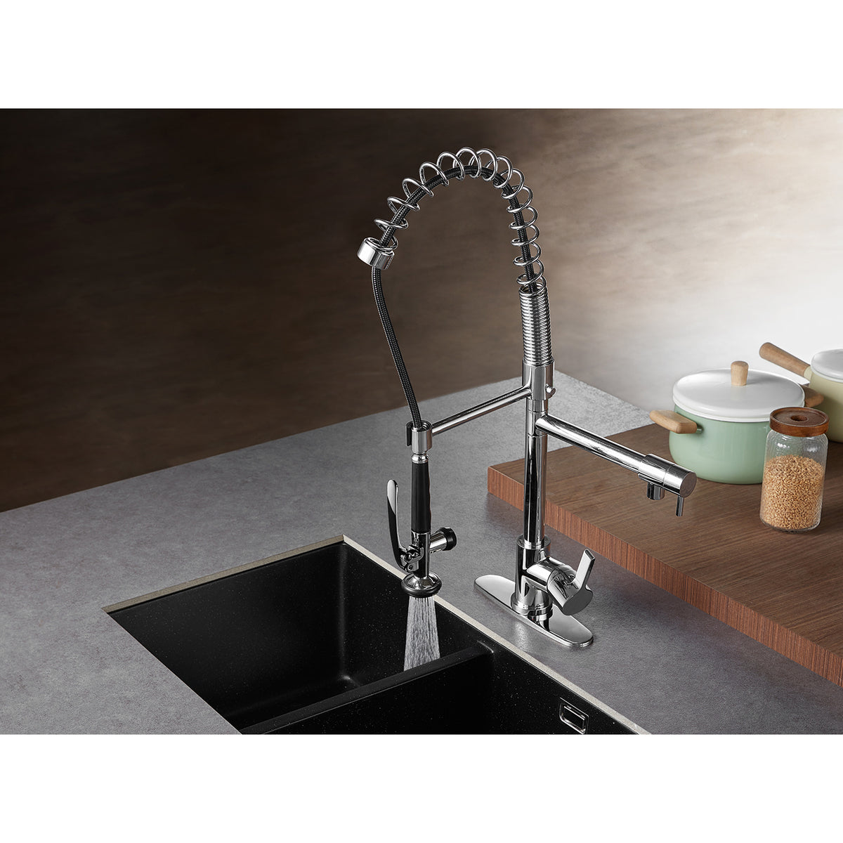 Gourmetier LS8505CTL Continental Single-Handle Pre-Rinse Kitchen Faucet