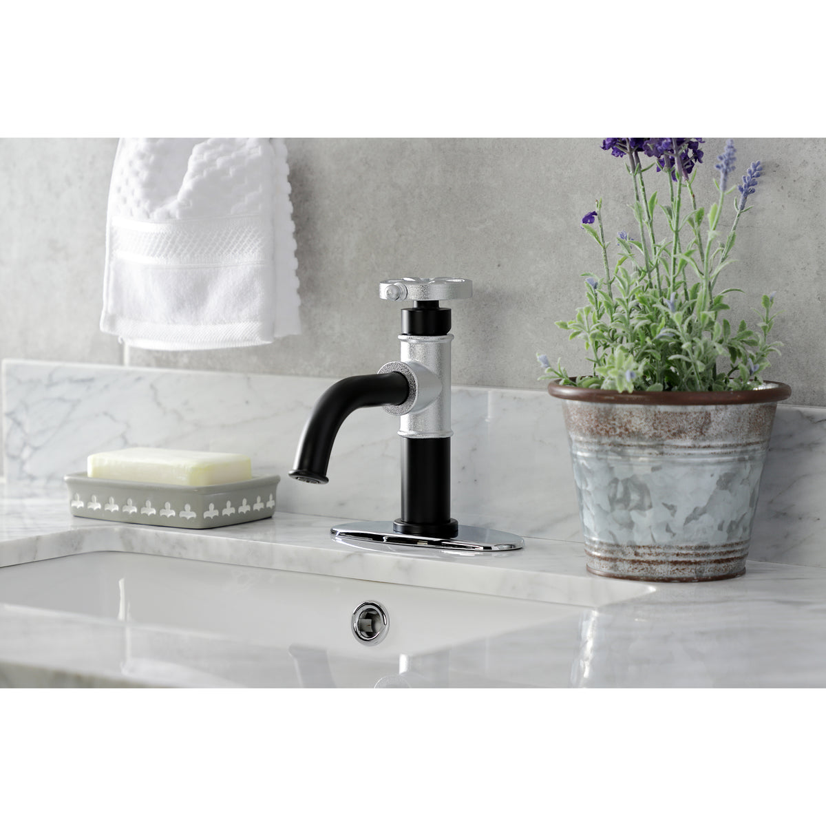 Kingston Brass KSD2824RX Belknap Single-Handle Bathroom Faucet with Push Pop-Up