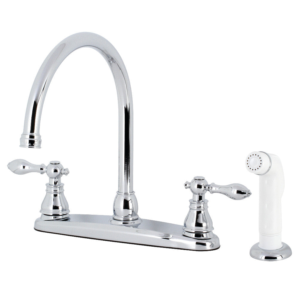 Kingston Brass KB726ACL American Classic Centerset Kitchen Faucet with Side Sprayer