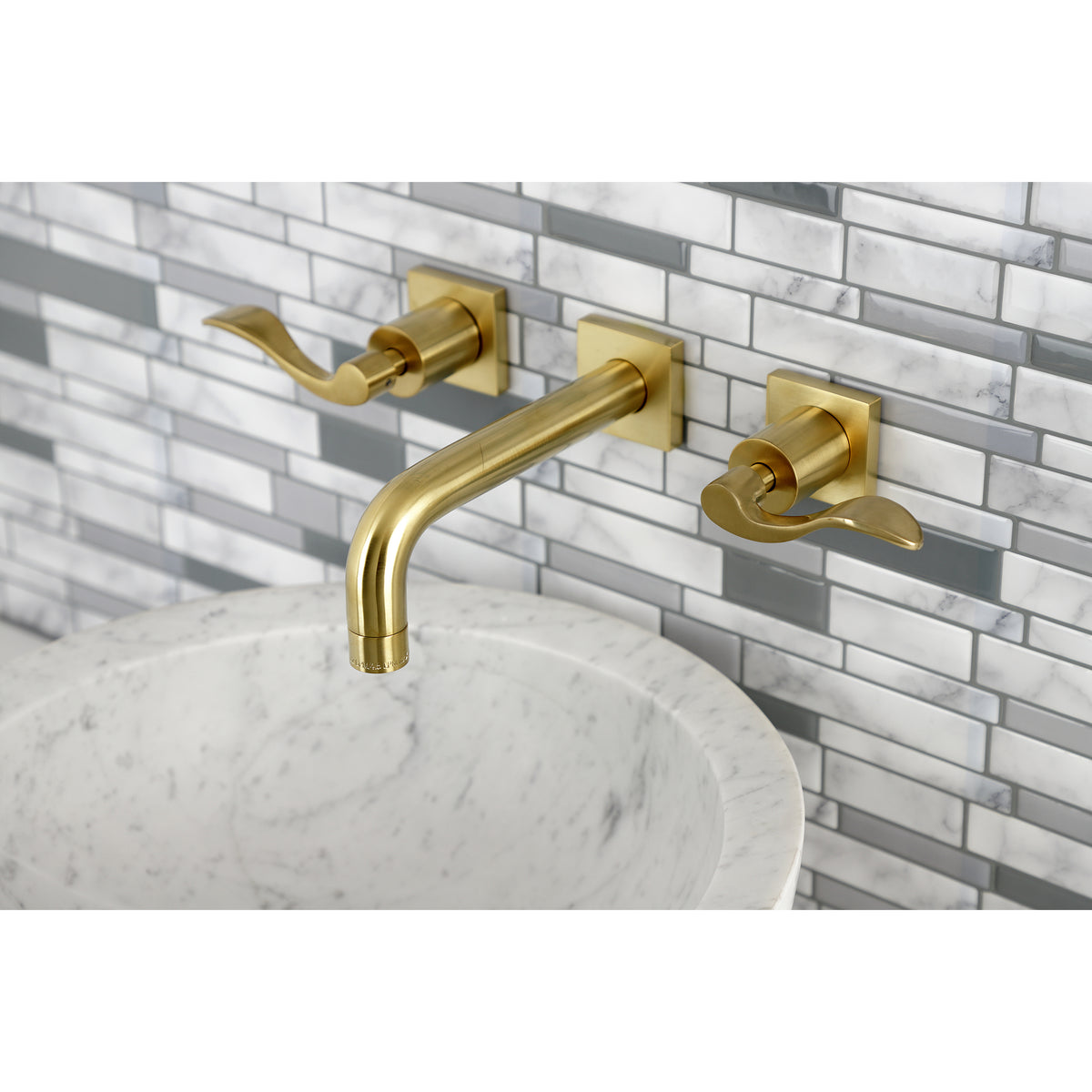 Kingston Brass KS6126DFL NuWave Two-Handle Wall Mount Bathroom Faucet