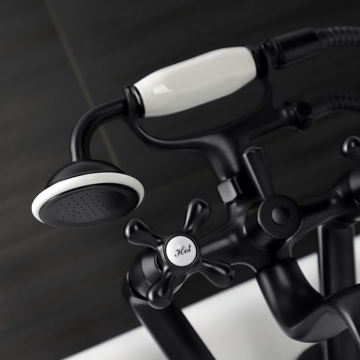 Kingston Wall Mount Clawfoot Tub Faucet with Hand Shower