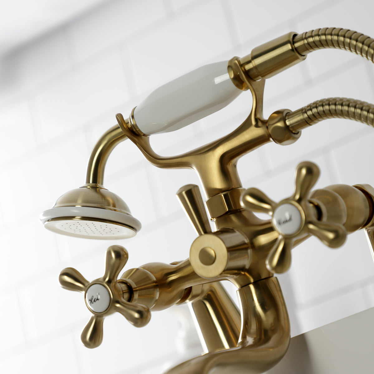 Kingston Deck Mount Clawfoot Tub Faucet with Hand Shower