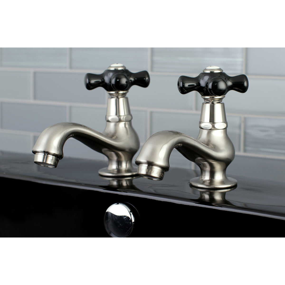 Kingston Brass KS1102PKX Basin Tap Faucet with Cross Handle