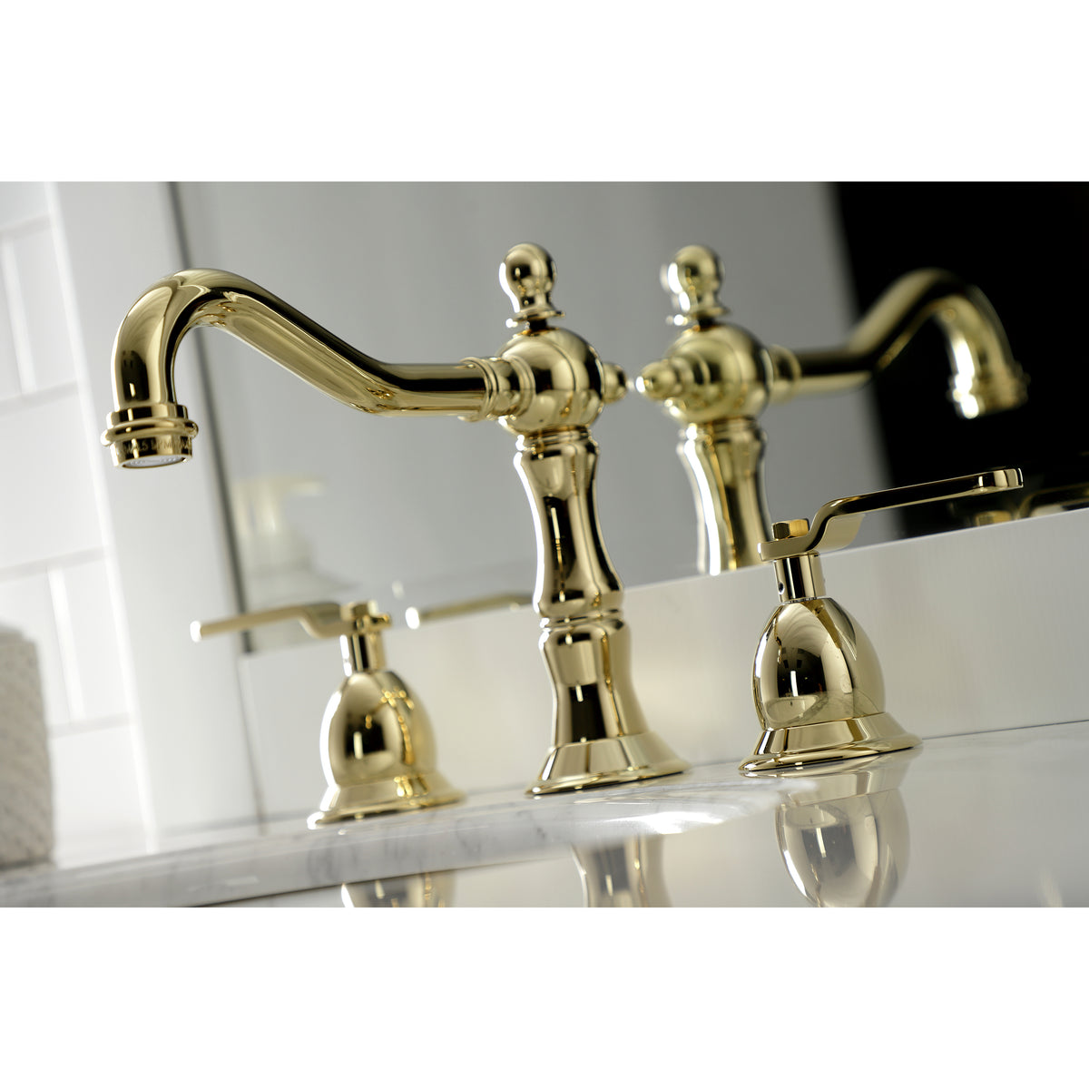 Kingston Brass KS1970KL Whitaker Widespread Bathroom Faucet with Brass Pop-Up