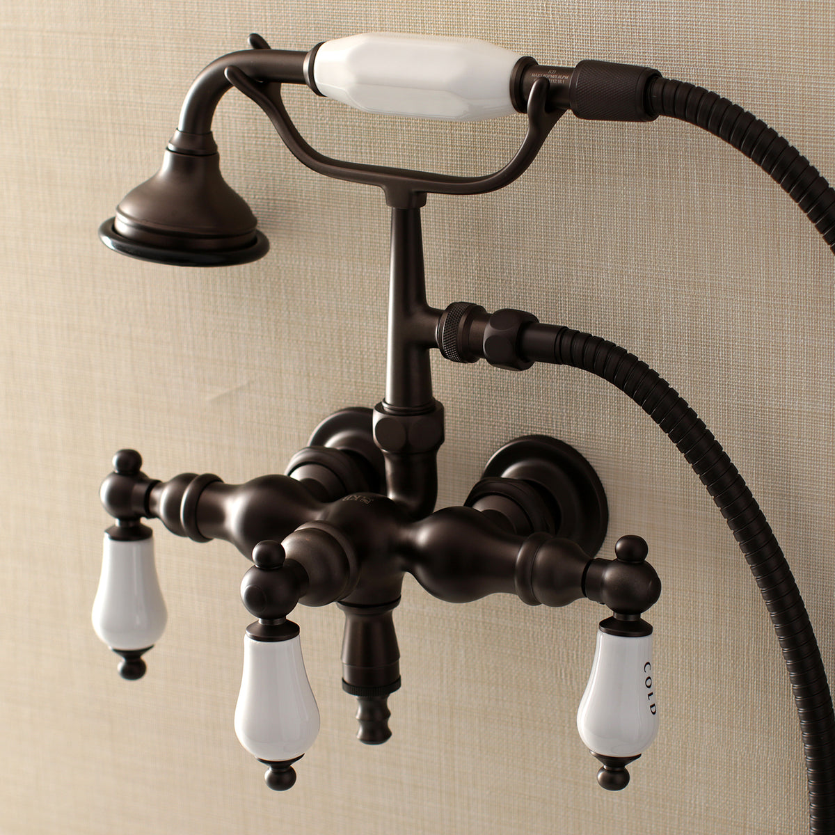 Aqua Vintage Vintage 39510 Inch Wall Mount Tub Faucet with Hand Shower