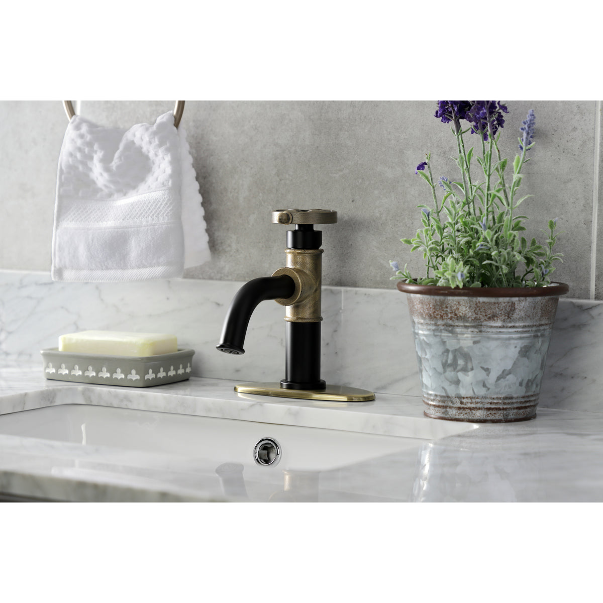 Kingston Brass KSD2824RX Belknap Single-Handle Bathroom Faucet with Push Pop-Up