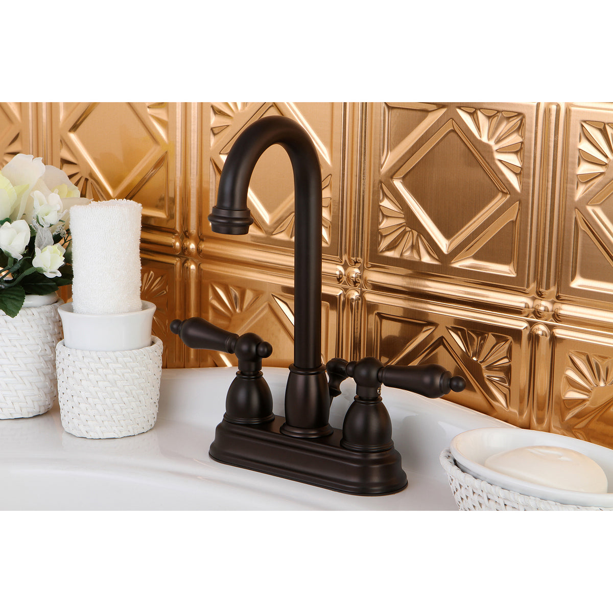 Kingston Brass KB3611AL 4 in. Centerset Bathroom Faucet