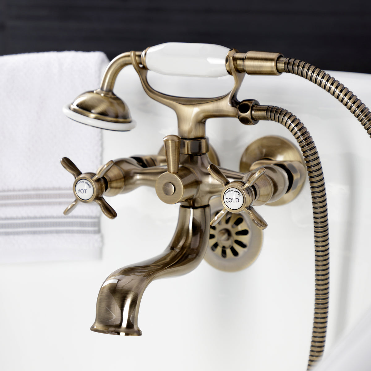 Essex Wall Mount Clawfoot Tub Faucet with Hand Shower