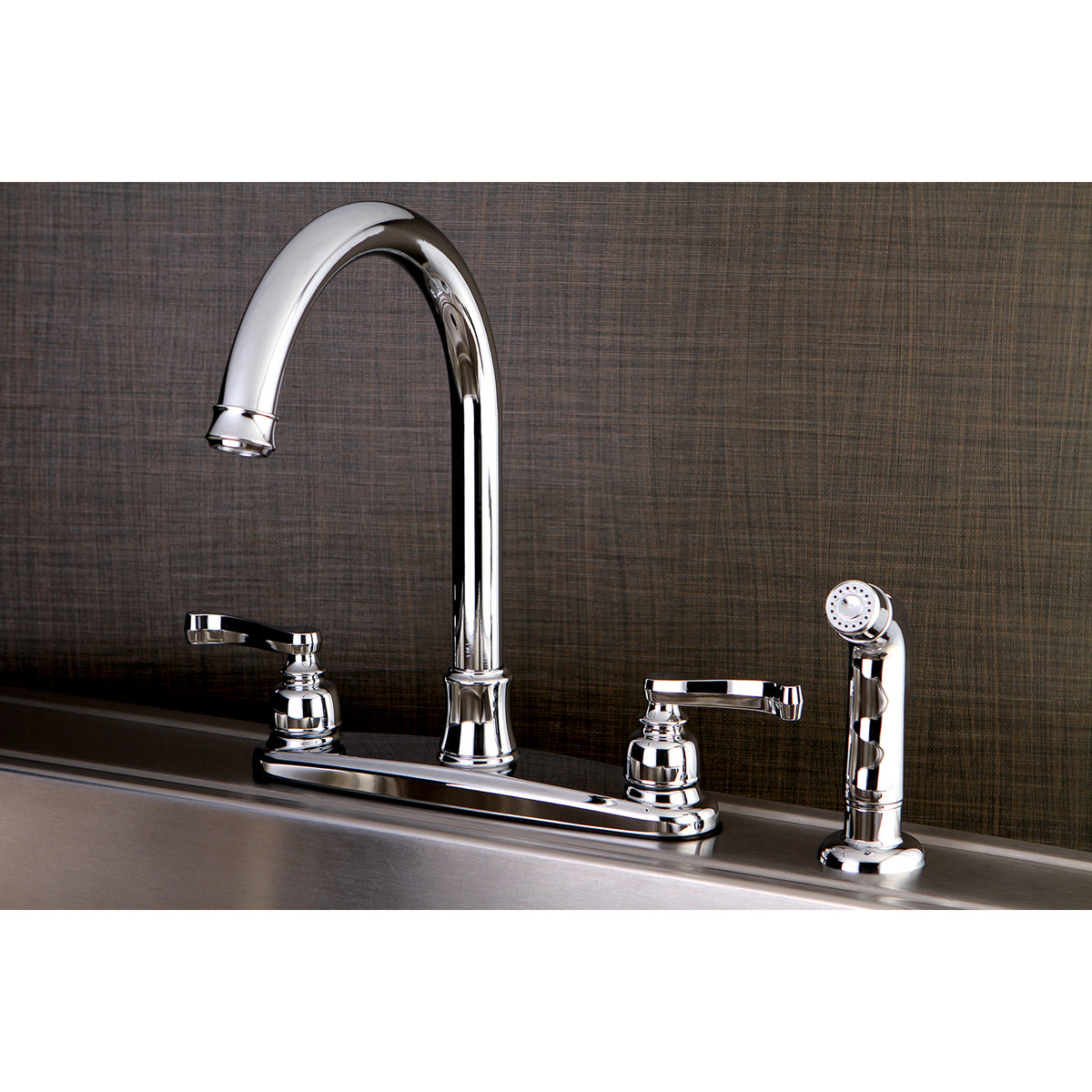 Kingston Brass FB7791FLSP Royale 8-Inch Centerset Kitchen Faucet with Sprayer