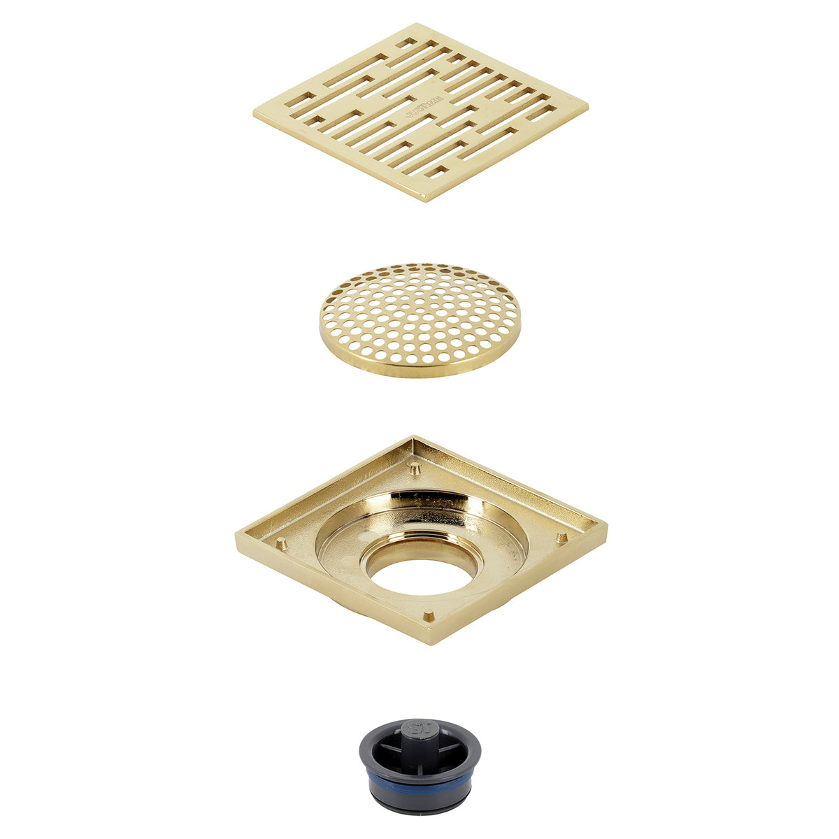 Kingston Brass Watercourse Transit 4" Square Grid Shower Drain