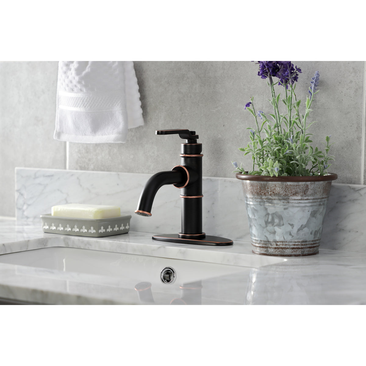 Kingston Brass KSD2828KL Whitaker Single-Handle Bathroom Faucet with Push Pop-Up