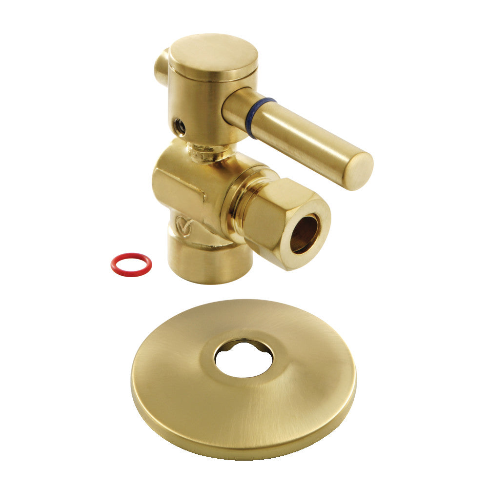 Kingston Brass 1/2" Sweat x 3/8" OD Comp Quarter-Turn Angle Stop Valve with Flange