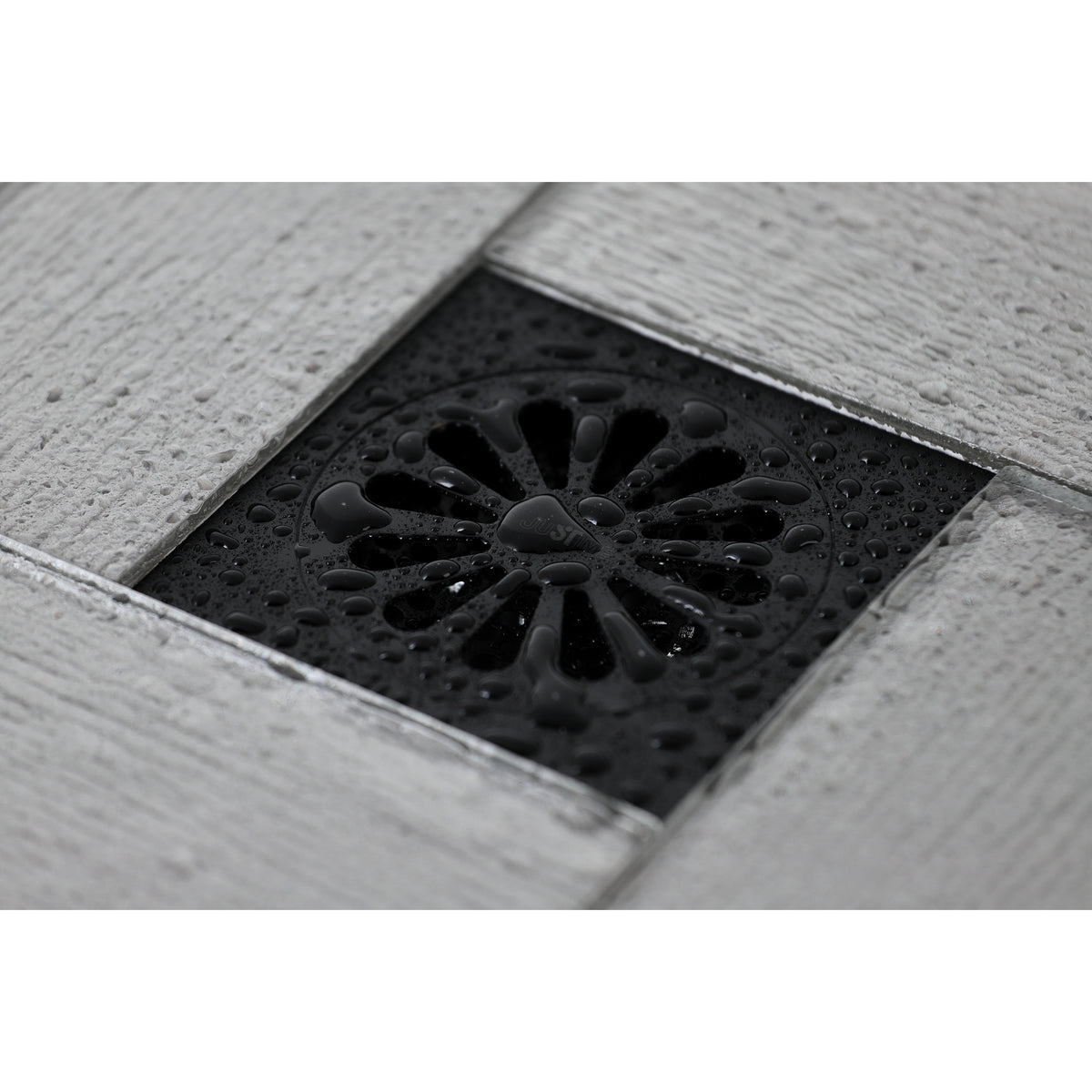 Kingston Brass Watercourse Sunburst 4" Square Grid Shower Drain