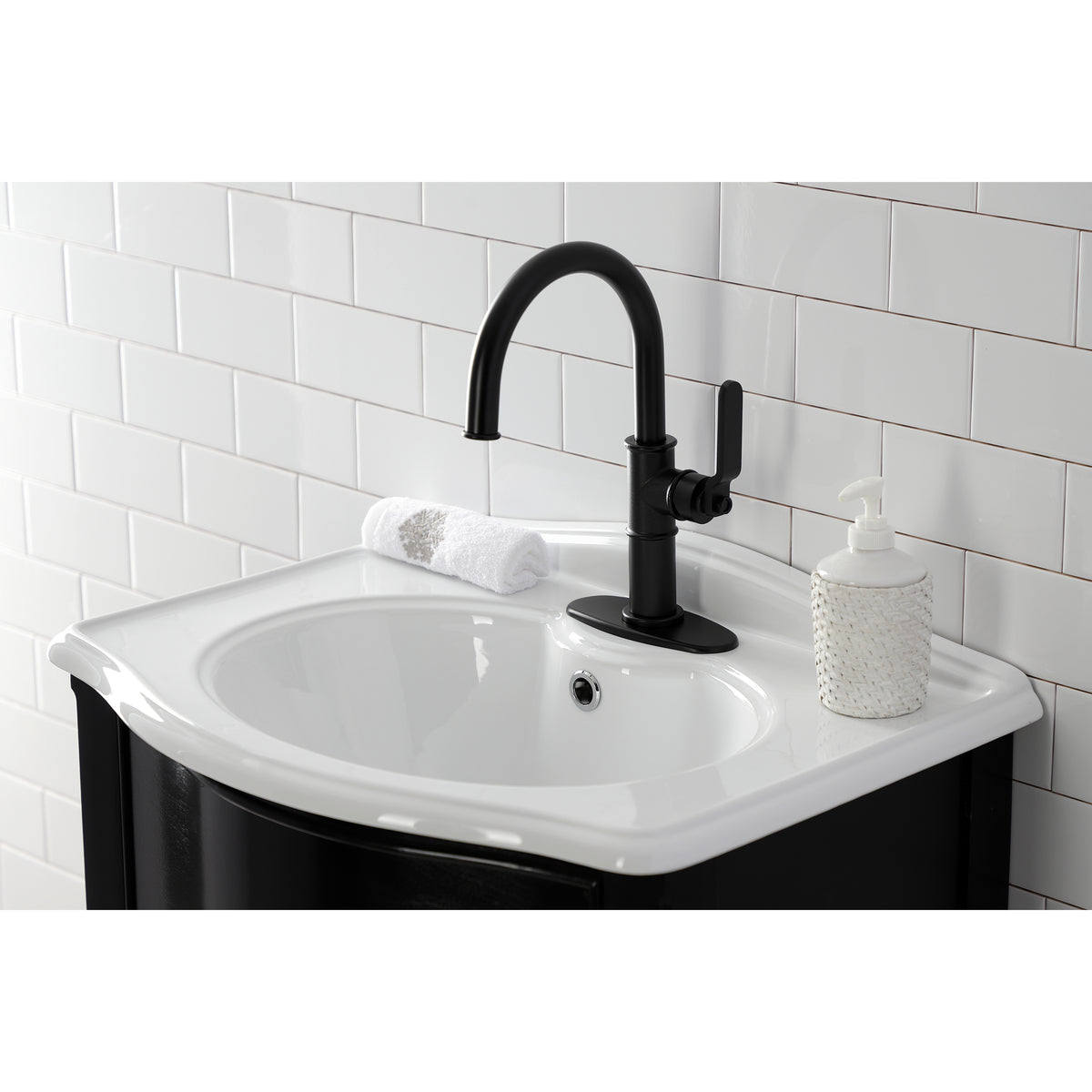 Kingston Brass KSD2230KL Whitaker Single-Handle Bathroom Faucet with Push Pop-Up