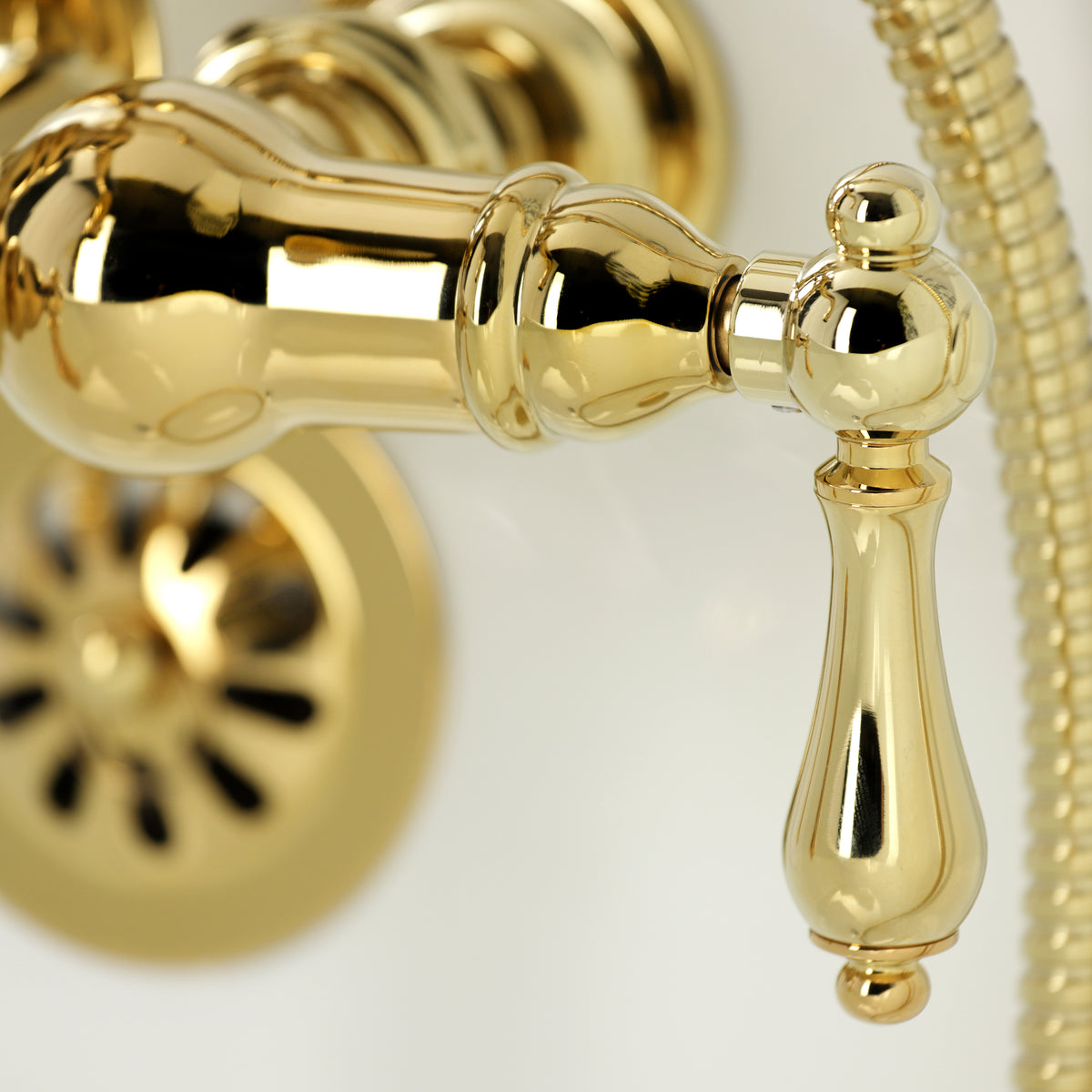 Heritage 3-3/8" Tub Wall Mount Clawfoot Tub Faucet with Hand Shower