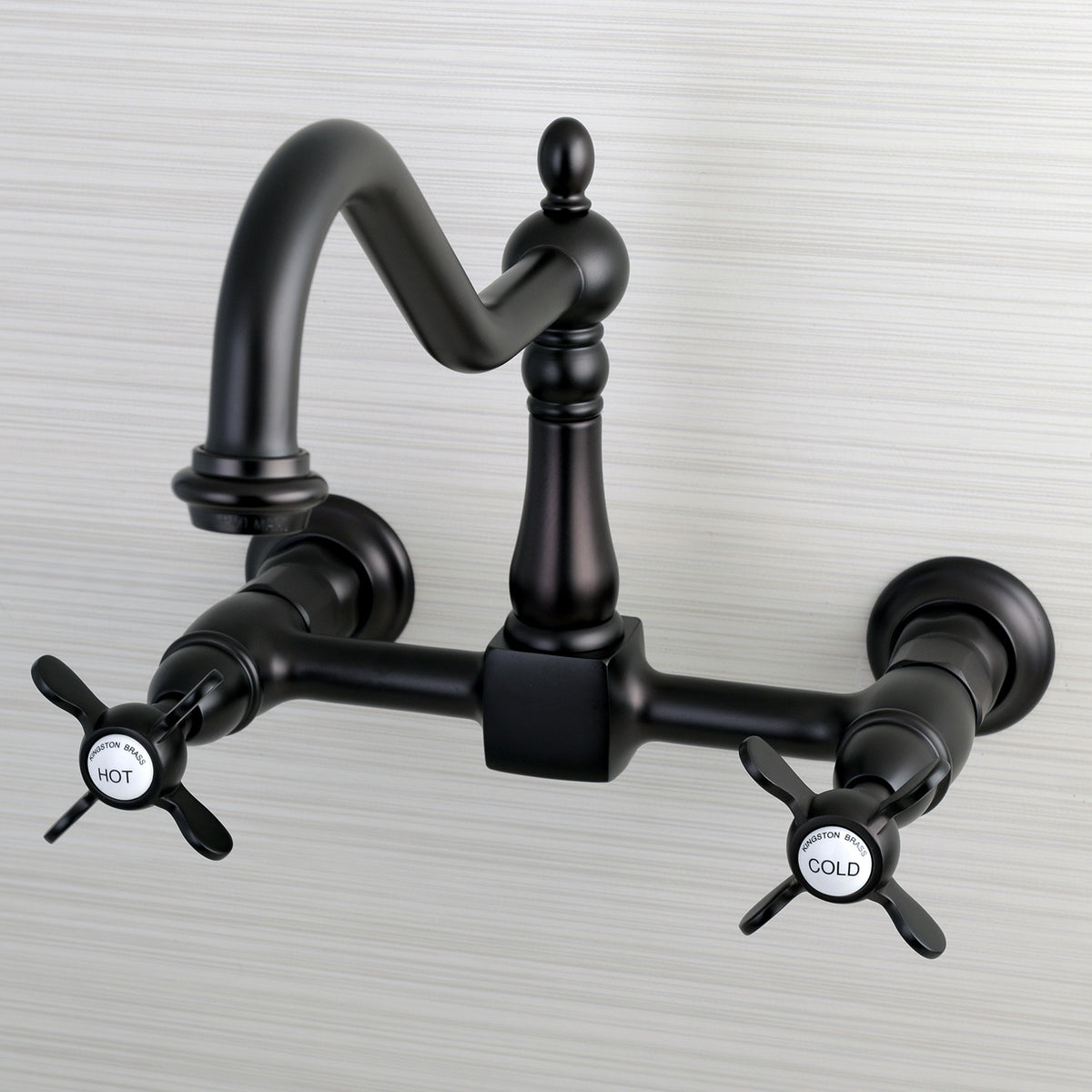 Kingston Brass KS1242BEX Essex Wall Mount Bridge Kitchen Faucet