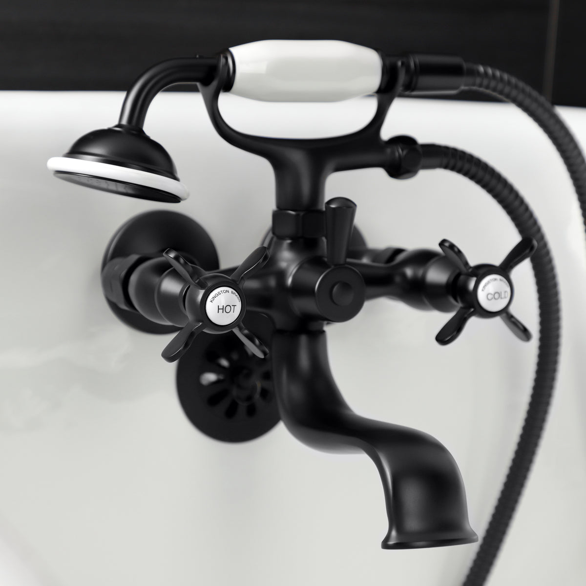 Essex Wall Mount Clawfoot Tub Faucet with Hand Shower