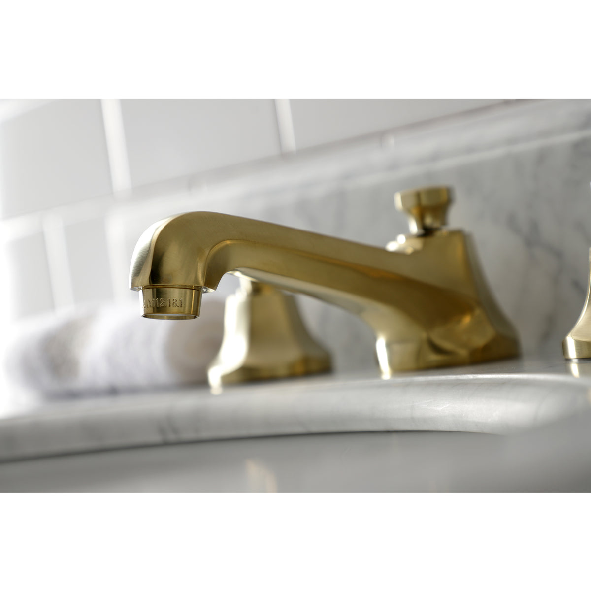 Kingston Brass KS4468NX Hamilton Widespread Bathroom Faucet with Brass Pop-Up