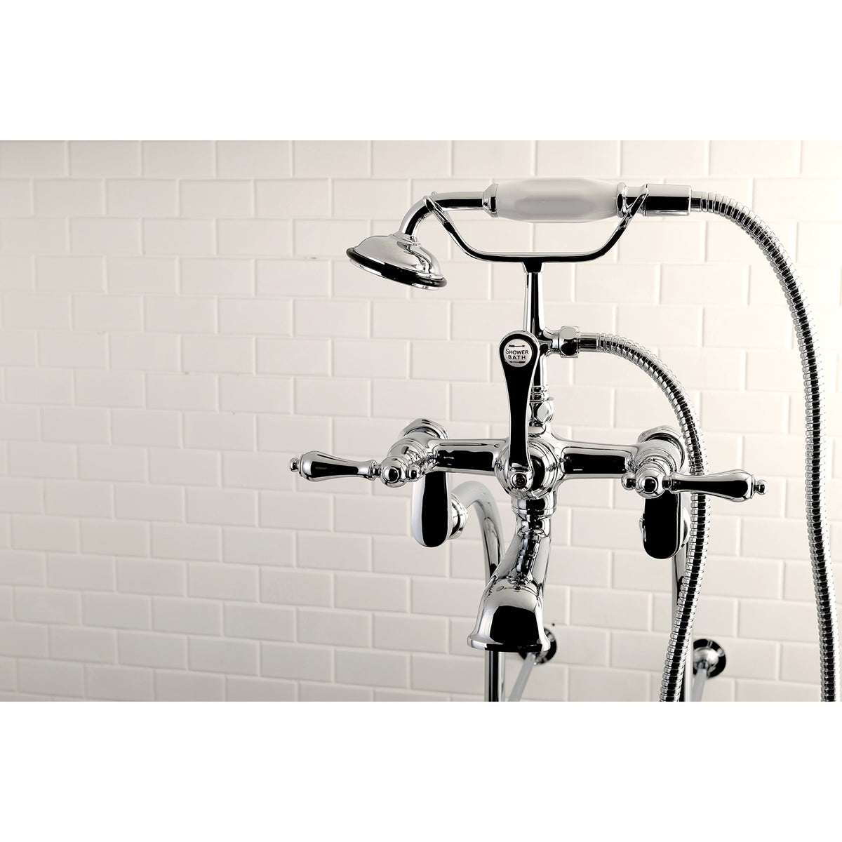 Vintage Freestanding Clawfoot Tub Faucet Package with Supply Line