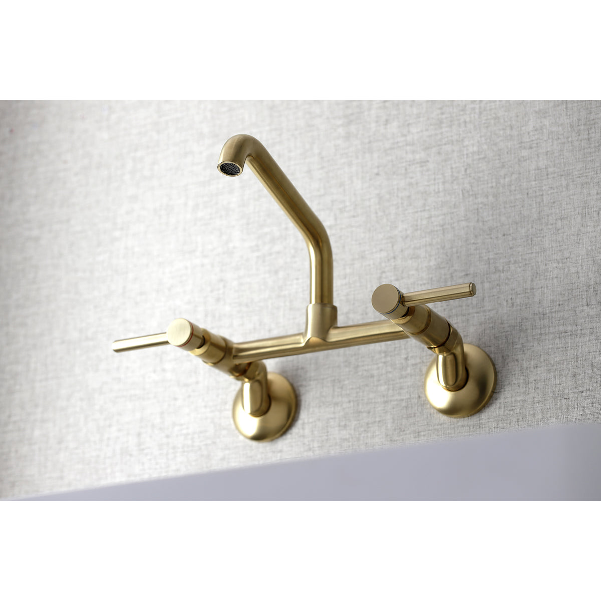 Kingston Brass KS823PN Concord Two-Handle Wall-Mount Kitchen Faucet