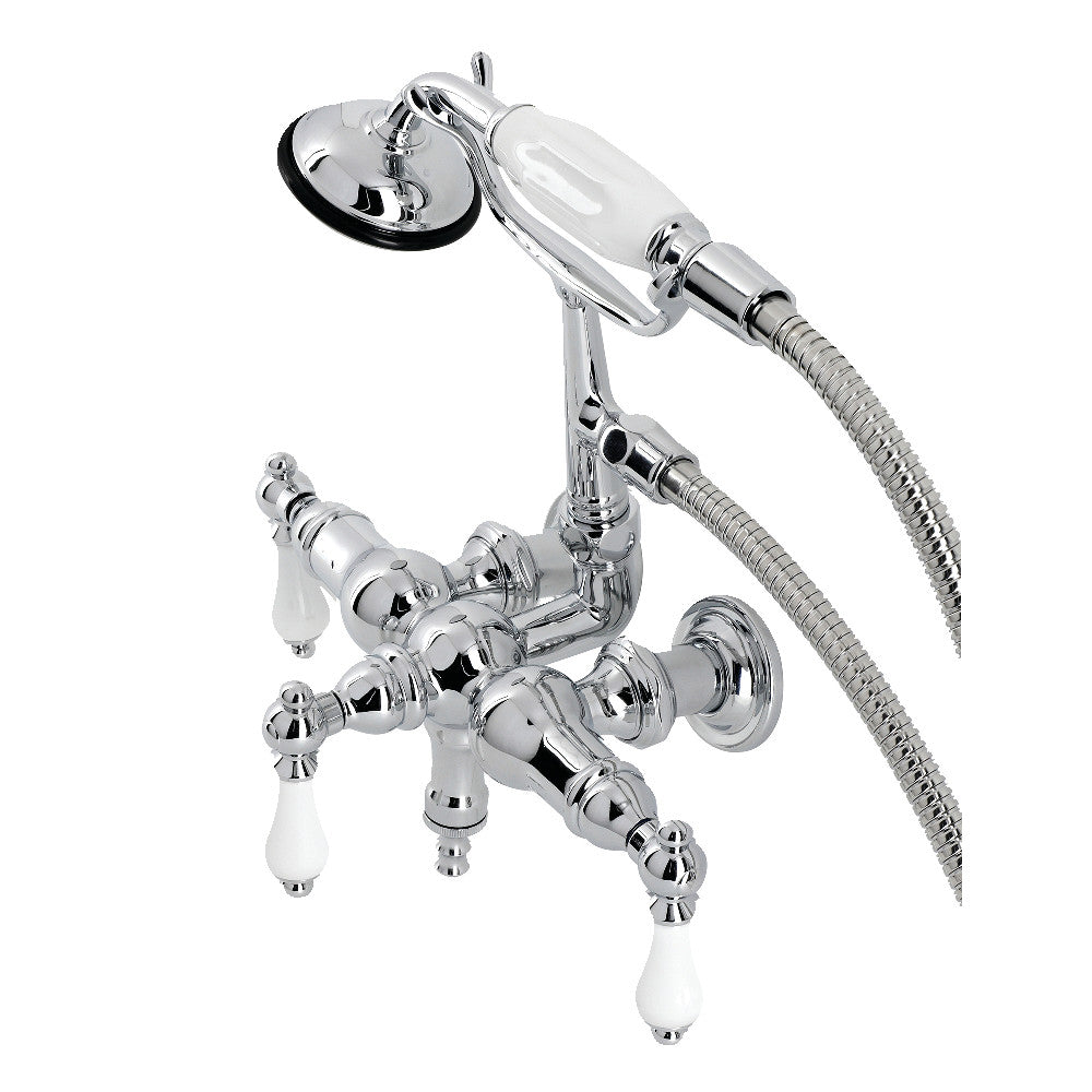 Vintage 3-3/8" Tub Wall Mount Clawfoot Tub Faucet with Hand Shower