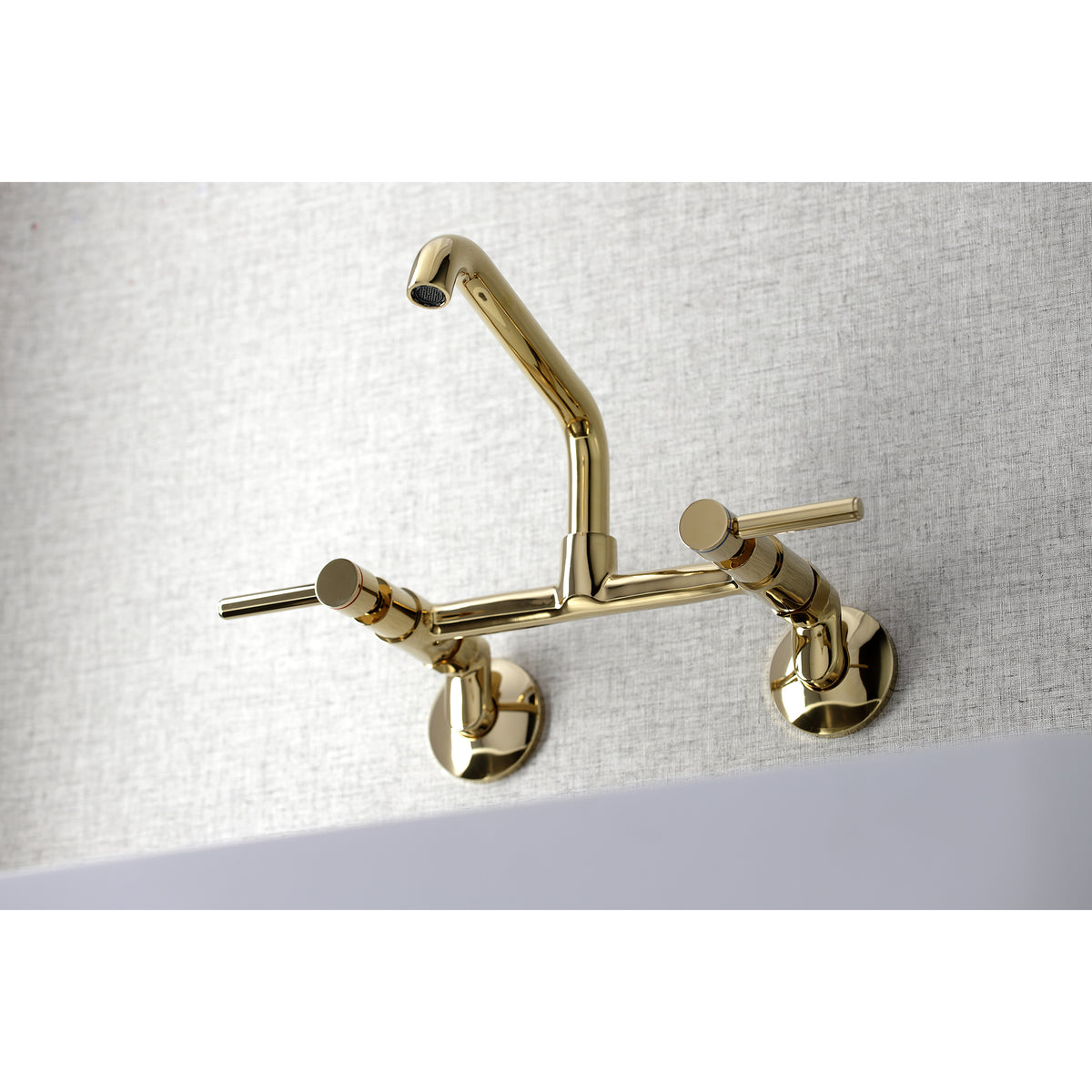Kingston Brass KS823PN Concord Two-Handle Wall-Mount Kitchen Faucet