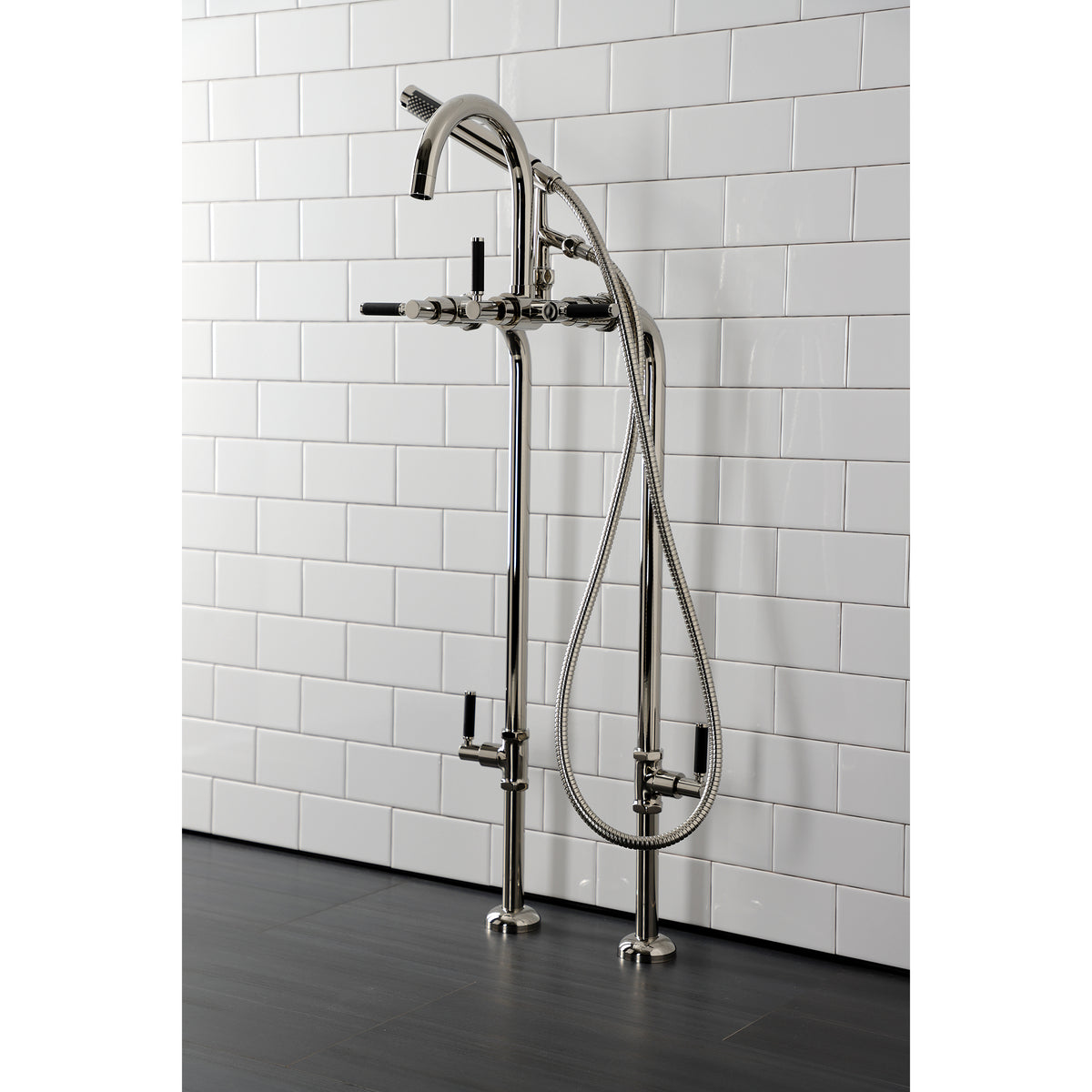 Aqua Vintage Concord Freestanding Tub Faucet with Supply Line, Stop Valve