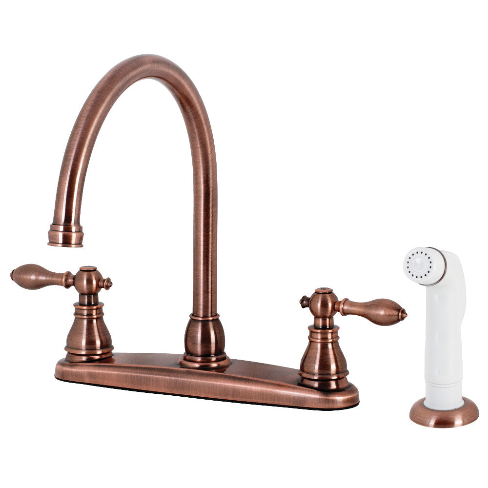 Kingston Brass KB726ACL American Classic Centerset Kitchen Faucet with Side Sprayer