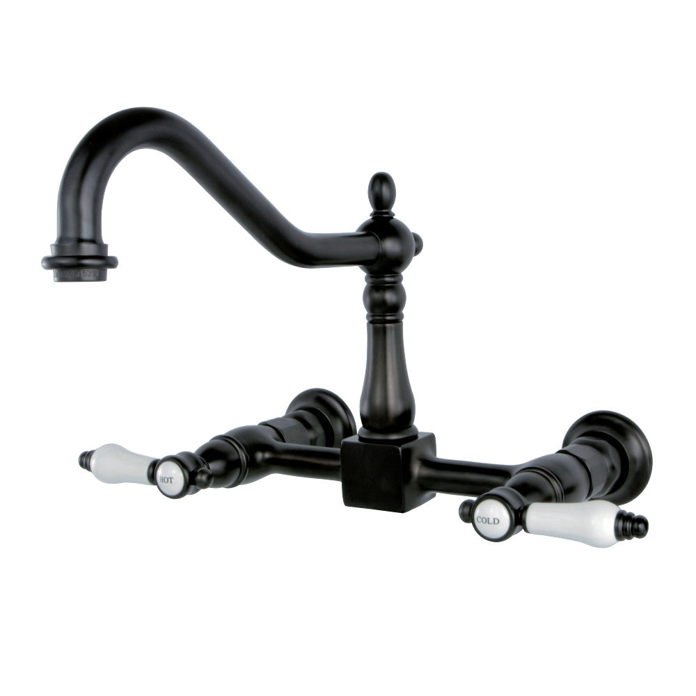 Kingston Brass KS1240BPL Bel-Air Wall Mount Bridge Kitchen Faucet