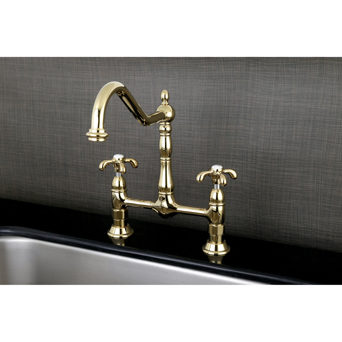 Kingston Brass KS1175TX French Country Bridge Kitchen Faucet