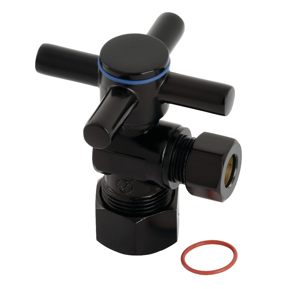 Kingston Brass Concord 5/8" x 3/8" O.D. Comp, Quarter Turn Angle Stop Valve