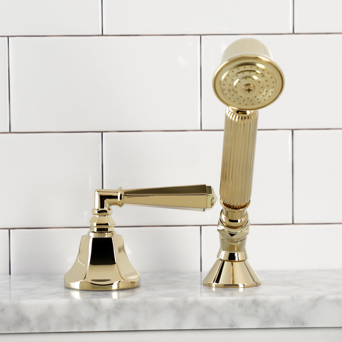 Kingston Brass Deck Mount Hand Shower with Diverter for Roman Tub Faucet