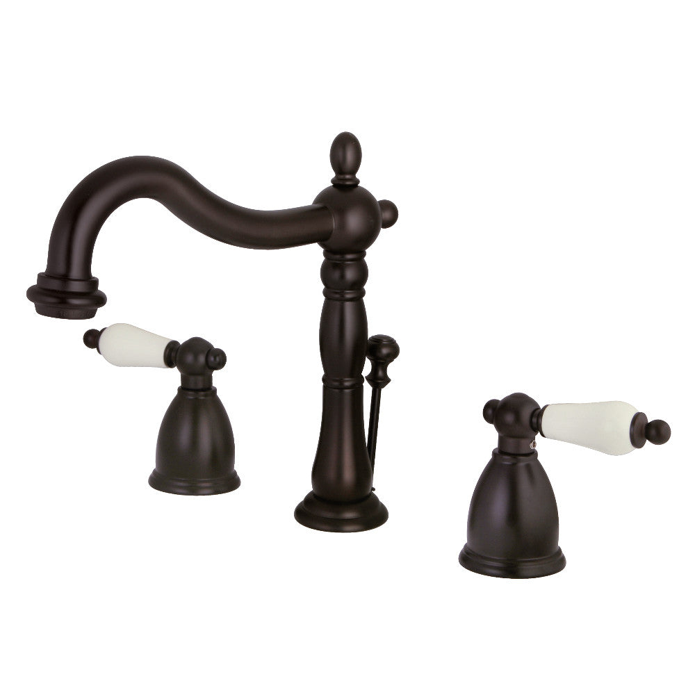 Kingston Brass KB1973PL Heritage Widespread Bathroom Faucet with Brass Pop-Up